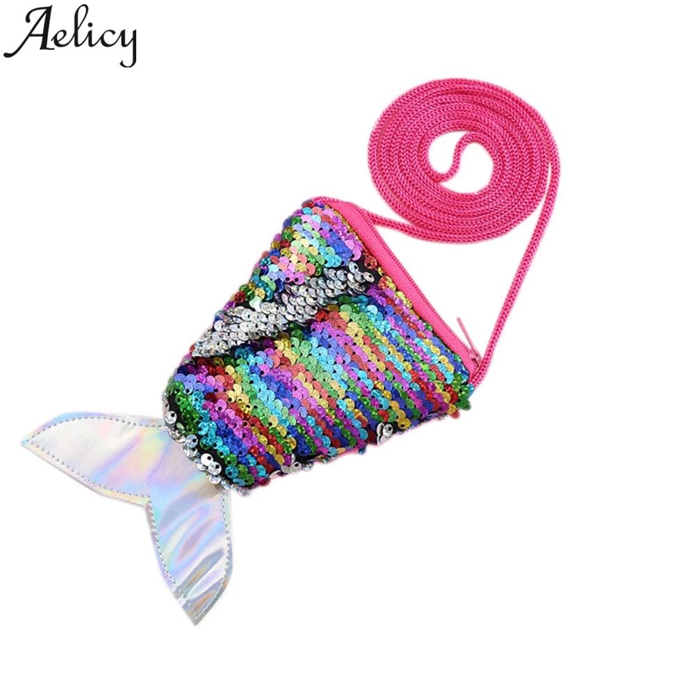 Повседневные детские мини-кошельки Aelicy с блестками и вставками милые сумочки на