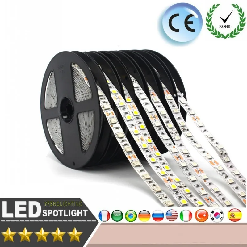 Светодиодная лента DC12V 1 м 2 3 4 5 SMD 3528 RGB Рождественская домашнее украшение лампа