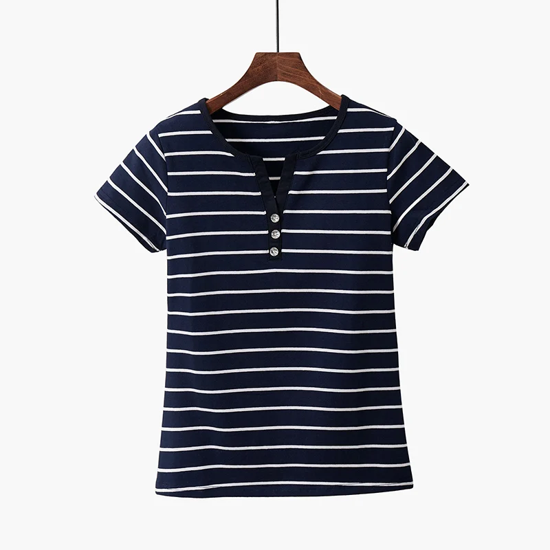 3 шт. 4 5 Комплект футболок Женская Полосатая футболка хлопок белый лето 2021