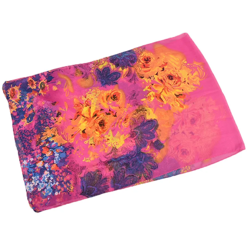 Omen модный шифоновый шарф Шелковый креп Жоржет для мусульманского хиджаба пион