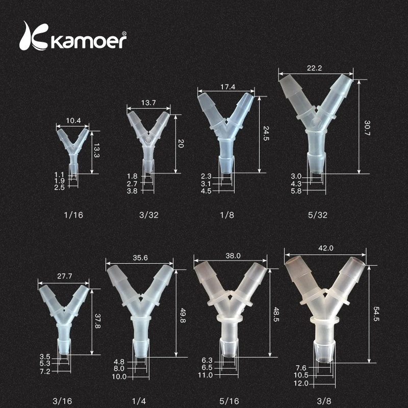 

kamoer PP tube connector for peristaltic pump Water Pipe Joint Hose To Hose Silicone Tube Linker connector tube 30PCS