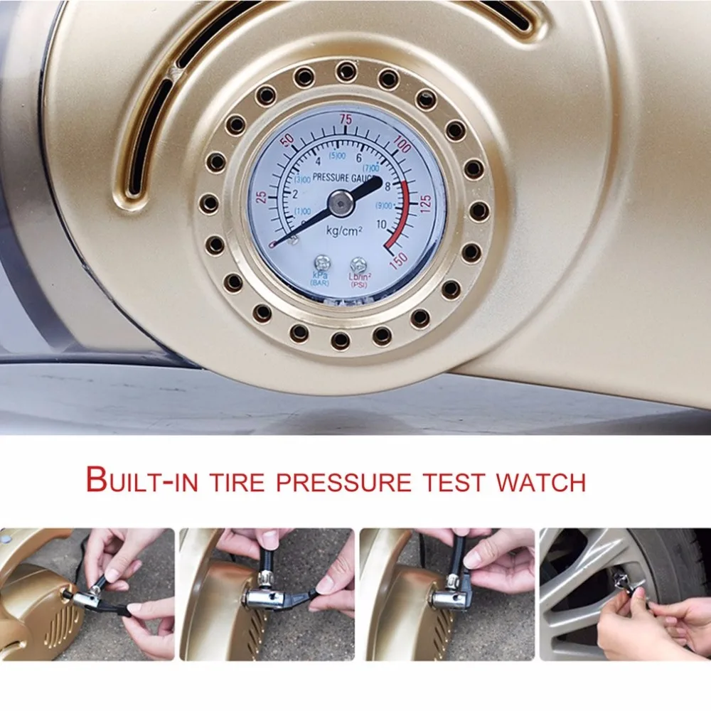 Портативный 4 в 1 автомобильный двойной пылесос ручной надувной насос воздушный