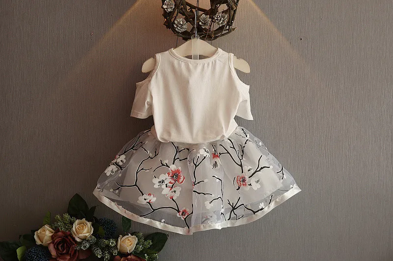 Летние комплекты одежды для девочек BibiCola хлопковая Футболка с бабочкой +