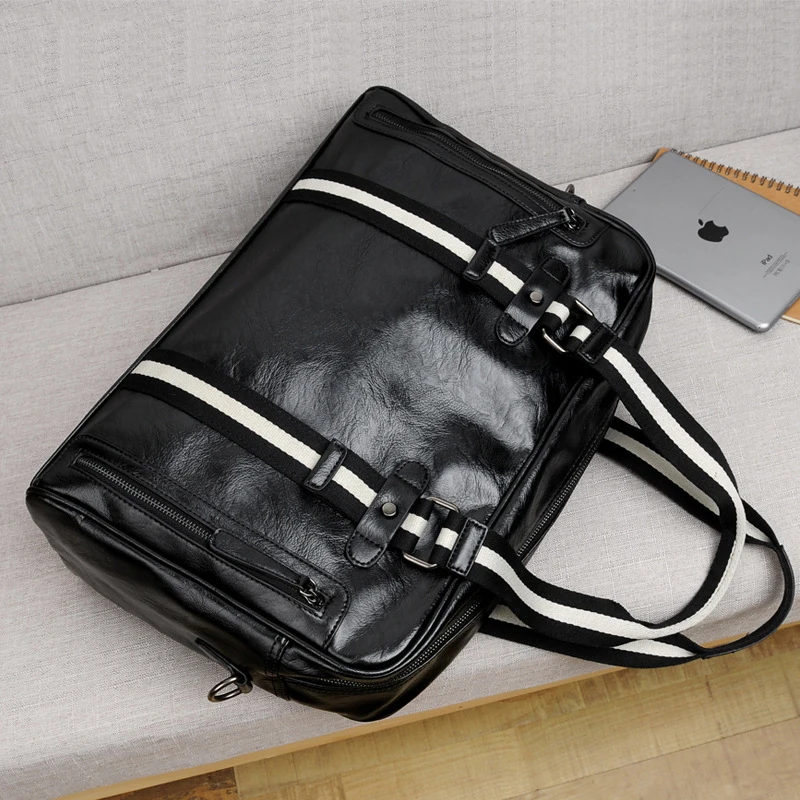Men's PU Business Travel Soft Material Solid Color Long Zipper Handbag Handsome High Quality Multi-Function Handbag