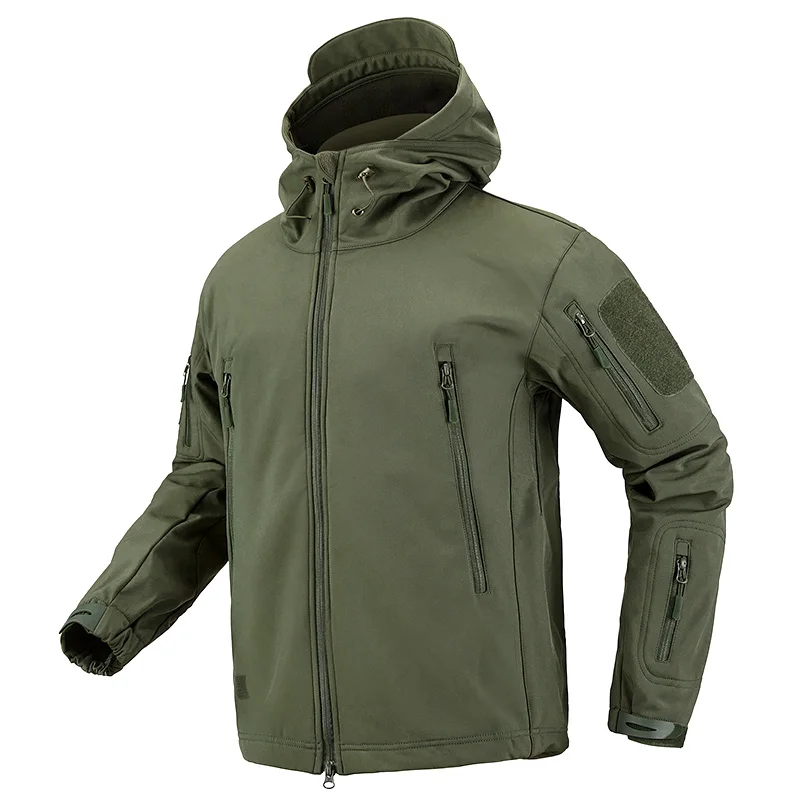 ReFire Gear Акула кожа мягкая оболочка Тактическая Военная куртка мужская водонепроницаемая флисовая куртка армейская одежда камуфляжная ветровка куртка - Цвет: Army Green