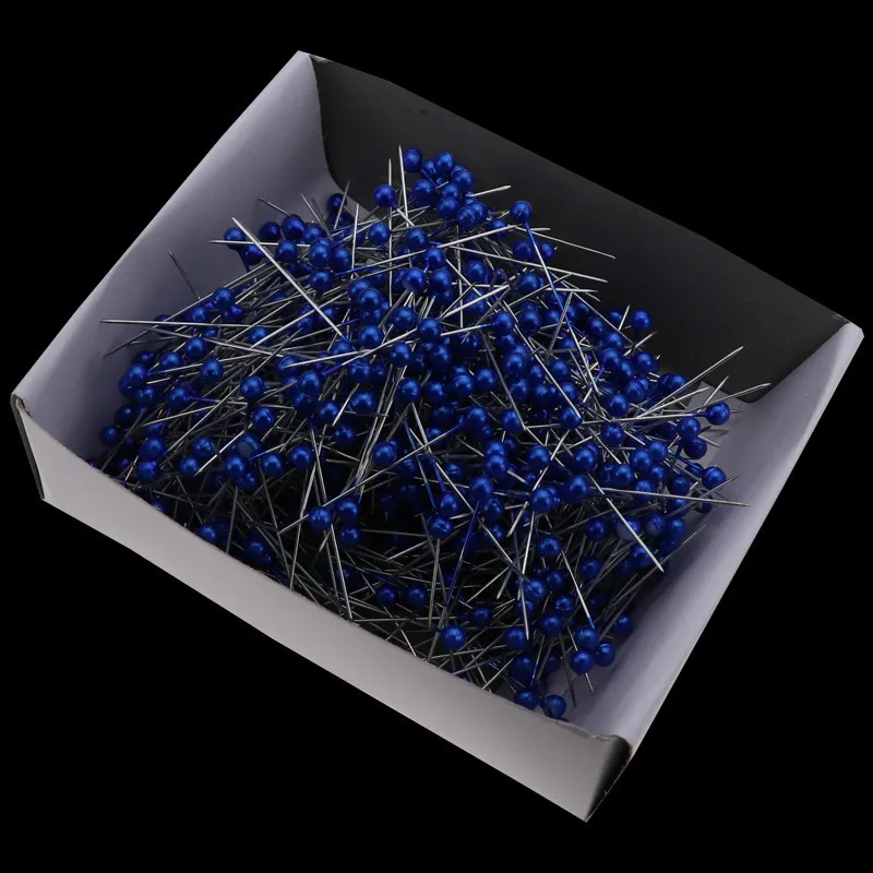 Royal blue 800 шт круглая жемчужная головка, аксессуары для шитья, иголки, булавка для шитья, Свадебный корсаж для невесты, 38 мм, разноцветные жемчужные иглы с круглой головкой - Цвет: Royal blue