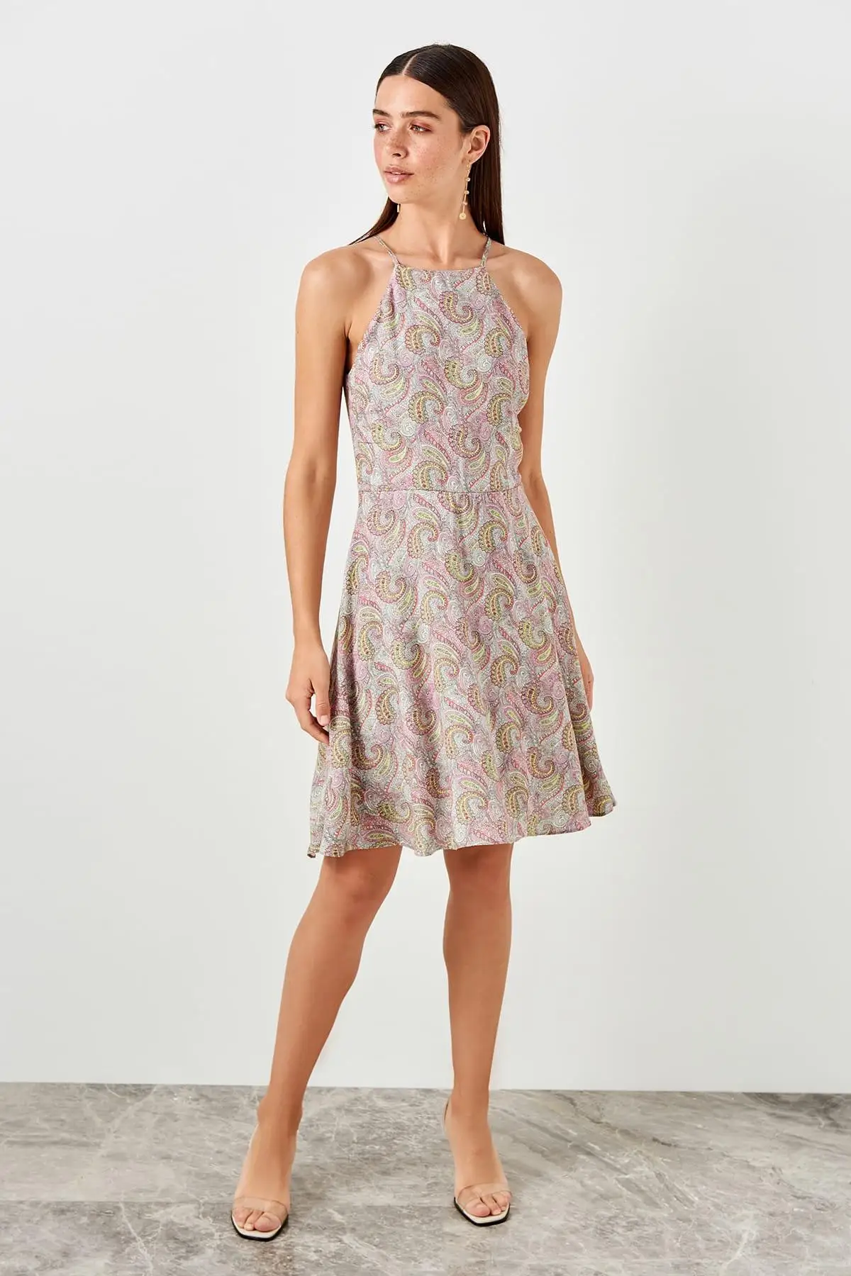 Trendyol платье с разноцветными бретельками TWOSS19XM0301 | Женская одежда