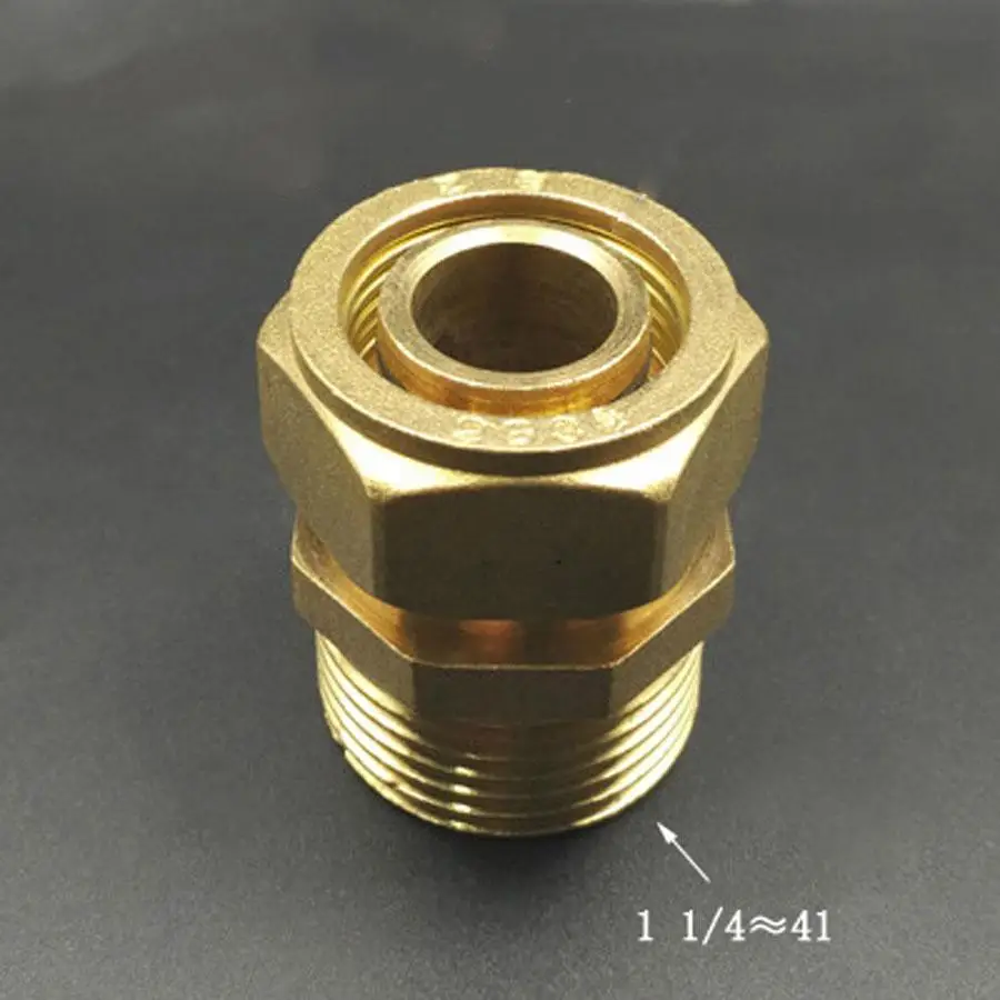 

DN32 1-1/4 "стандарт BSP «папа» подходит для 26/32 мм ID/внешний диаметр детской трубки, латунный фитинг для труб, Соединительный адаптер