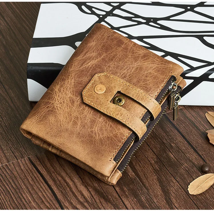 AETOO кожаный мужской кошелек, анти-RFID, Пираты кисти, Мода для отдыха, мульти-карта, папка для денег, сумка в винтажном стиле