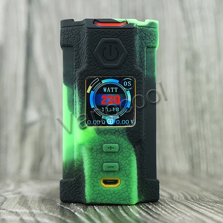 Black green Sigelei SnowWolf Vfeng 230 Вт коробка мод, силиконовый чехол Защитный чехол для кожи пылезащитный и водонепроницаемый чехол для SnowWolf V feng Vape Mod - Цвет: Black green