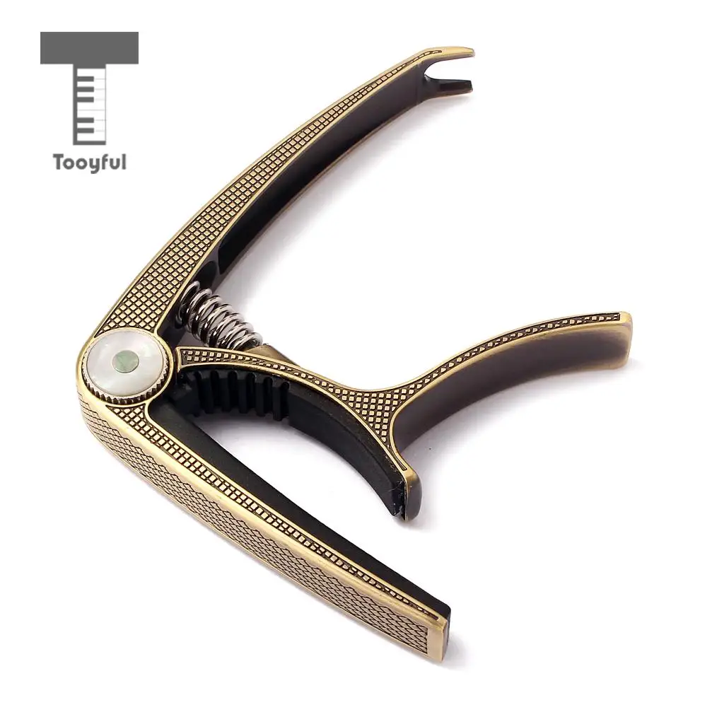 Tooyful Guitar Capo Quick Change Clamp Key Zinc Alloy With Pick for Acoustic Classic Electric Bass Ukulele Bronze | Спорт и