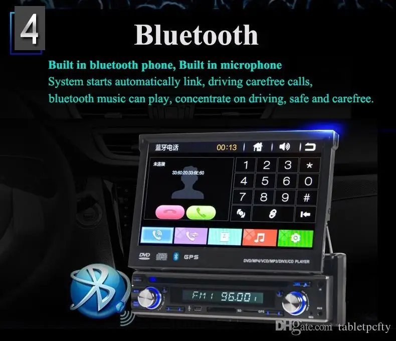 Универсальный автомобильный DVD плеер 1 Din 7 &quotс GPS проигрывателем стереозвуком USB/SD