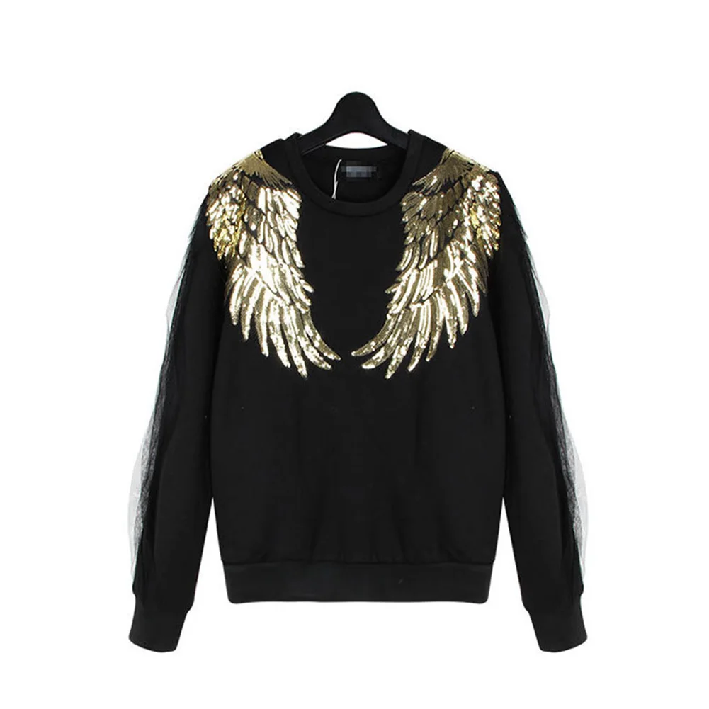 Крылья ангела перо блесток вышитые ткани большой патч аппликация палка одежда