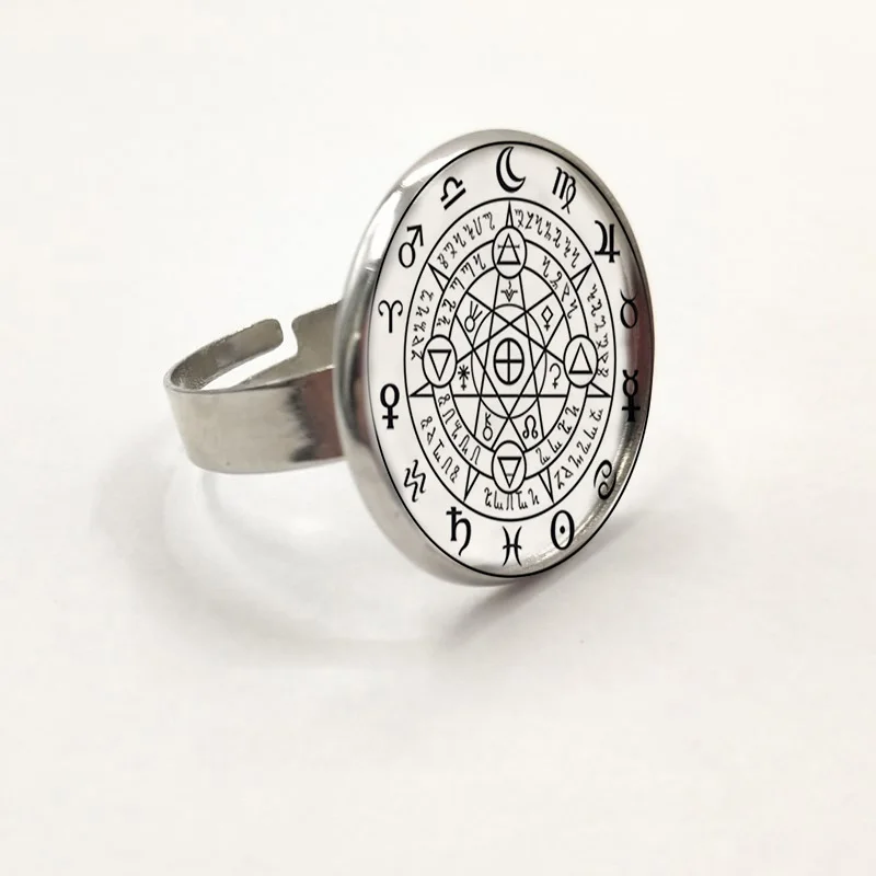 Женское серебряное кольцо Sigil черное волшебное с тремя кольцами Аксессуары для