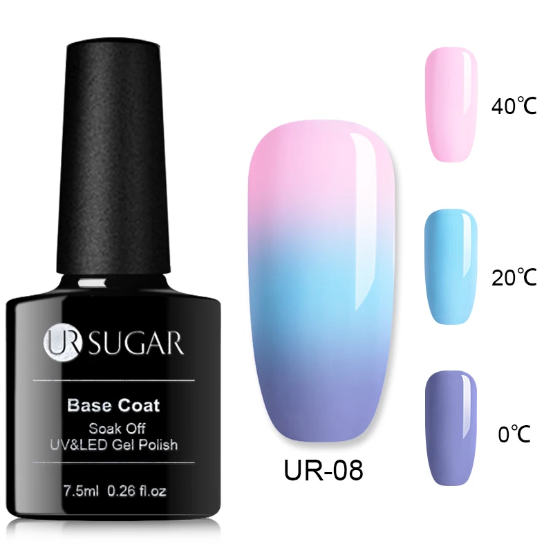 UR-08 Ur SUGAR, термогель-лак для ногтей, 3 цвета, меняющий температуру, замачиваемый УФ-гель, Полупостоянный лак для ногтей, маникюрная эмаль - Цвет: UR-08