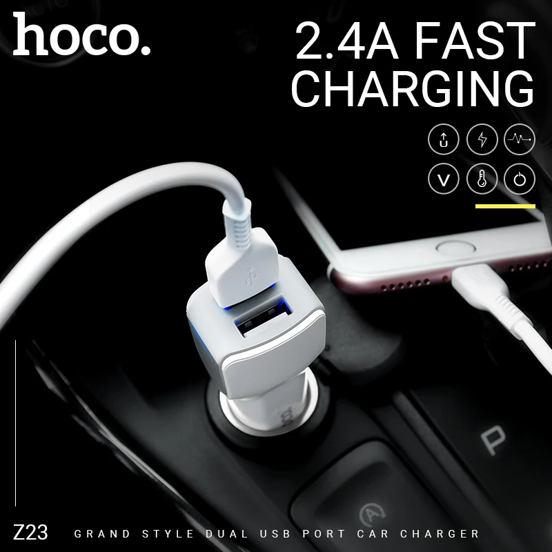hoco автомобильное зарядное устройство двойной usb порт адаптер для зарядки