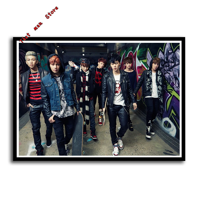 Kpop bangtan Плакаты для мальчиков, наклейки на стену, белая бумага, высокое качество, печать, украшение для дома, искусство, Декор, без рамки, 42*30 см