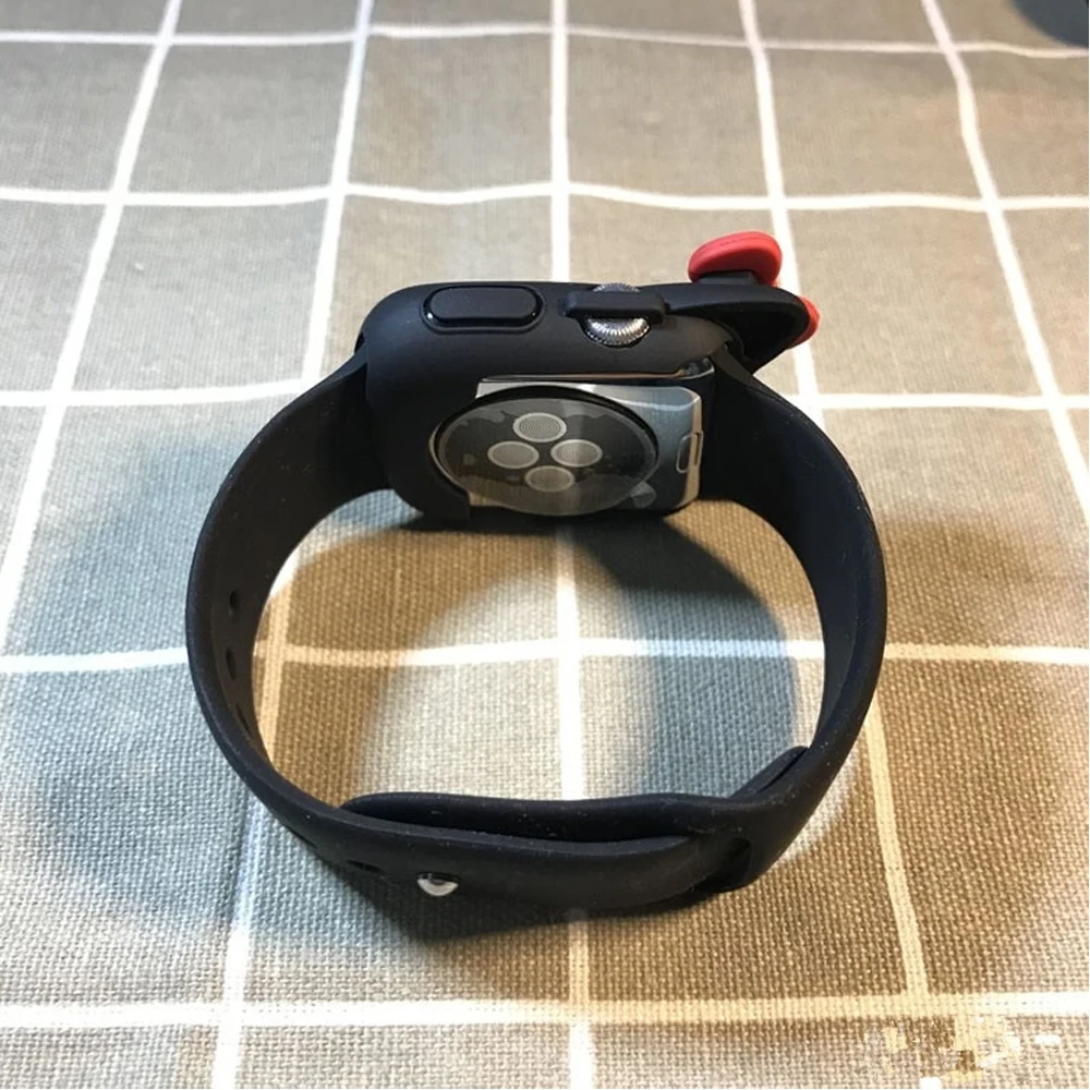 Силиконовый защитный чехол для apple watch 42mm/38 мм iwatch версия 3 2 1 резиновый на весь