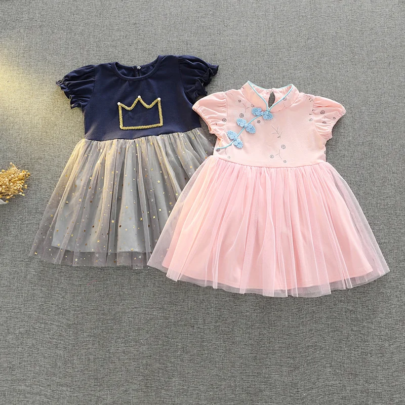 Коллекция 2019 года Летнее бальное платье с короткими рукавами и цветочным принтом