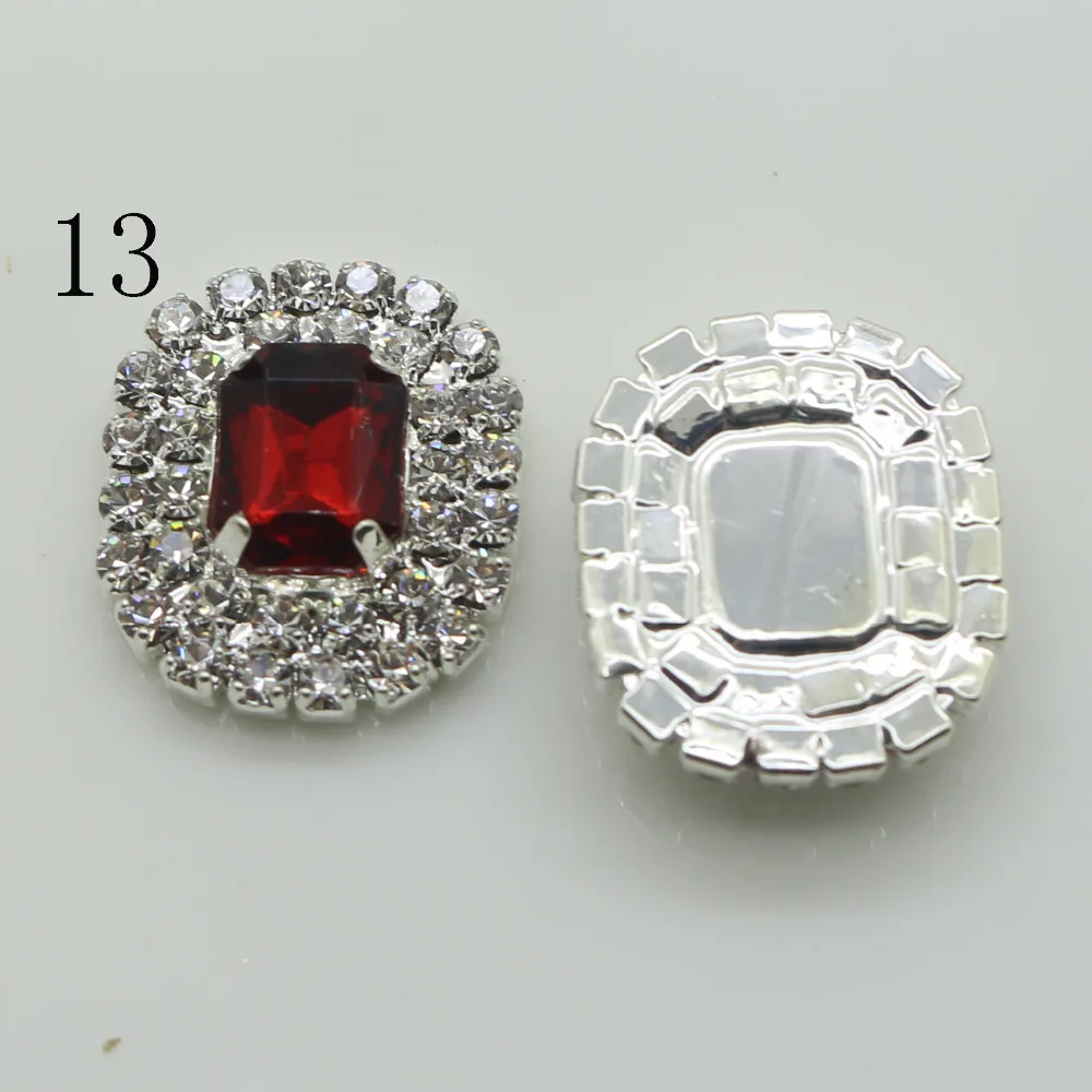 10 шт Овальные модные красочные искусственные хрустальные стразы металлические пуговицы для свадебных приглашений украшения одежды пуговицы