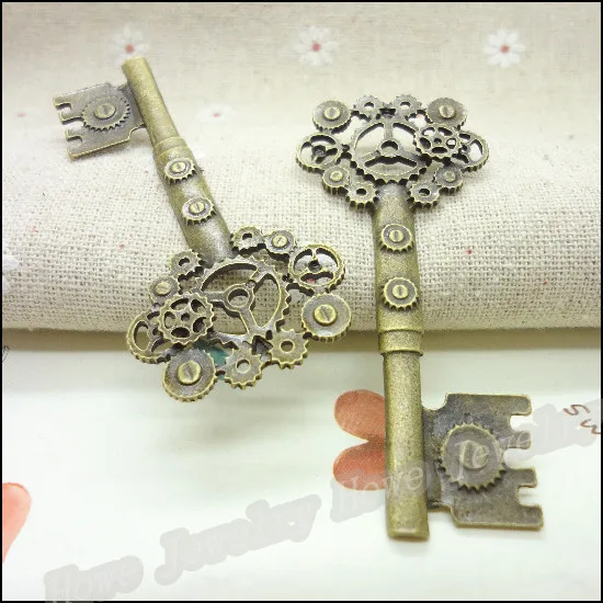 Оптовая продажа 12 шт. винтажные подвески в виде ключа подвеска античная бронза