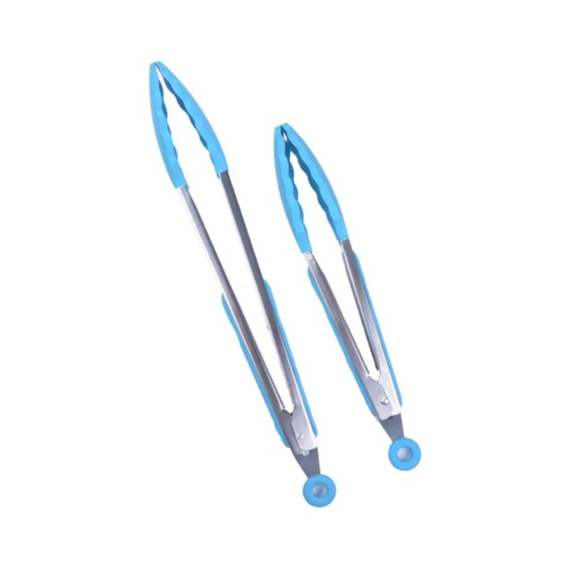 2 шт./компл. многофункциональные силиконовые щипцы для барбекю из нержавеющей