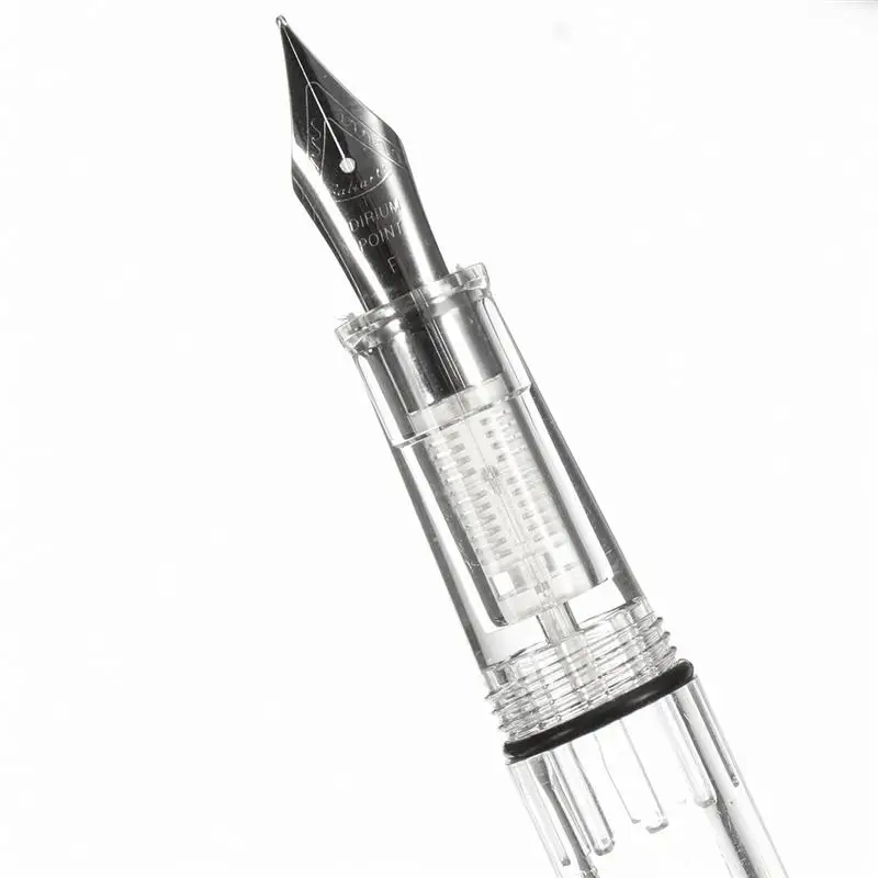 Kicute 1 шт. 0,38/0,5 мм тонкий наконечник прозрачный поршень перьевая ручка высокого качества школьные канцелярские принадлежности для студентов подарок