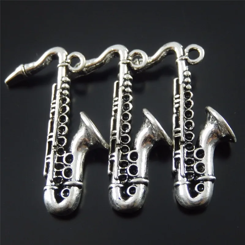 Джули Ван 10 шт. Талисманы сплав Ретро Серебряный Цвет sax Форма ювелирных изделий Подвеска Шарм
