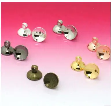 1000pieces 8mm bronze silver rose gold gun black 5 color to choose metal beads cap pendant connector metal jewelry accessory