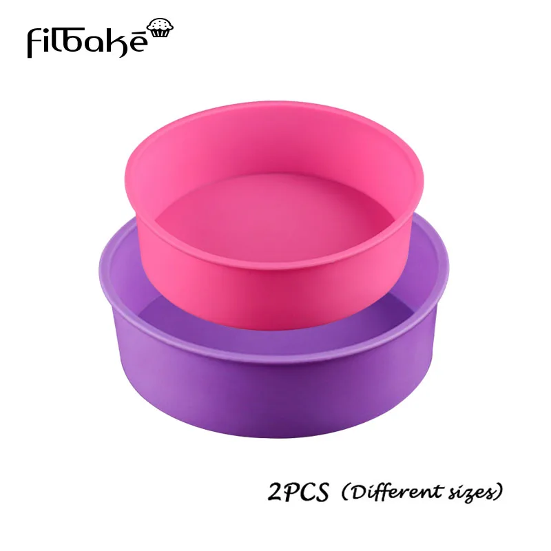 

FILBAKE 2PCS Silicone Molds 6/8 Inches baking Dish Mold Cake Decorating Tools Round for Kitchen Mousse Cakes Make Moulds Pan