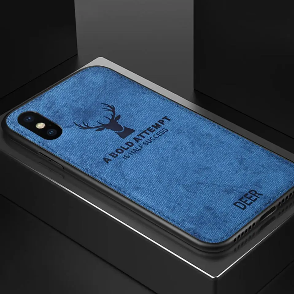 Phone Case For iPhone 7 8 6 TPU+PC Elk denim phone case 6S Plus X XS XR MAX Capa Funda Covers |