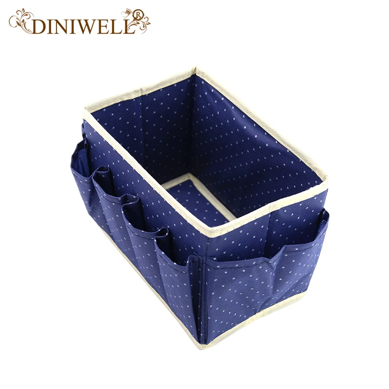 DINIWELL точечный узор нетканый складной домашний косметический ящик для хранения с 8 карманами Домашний Настольный органайзер для косметики