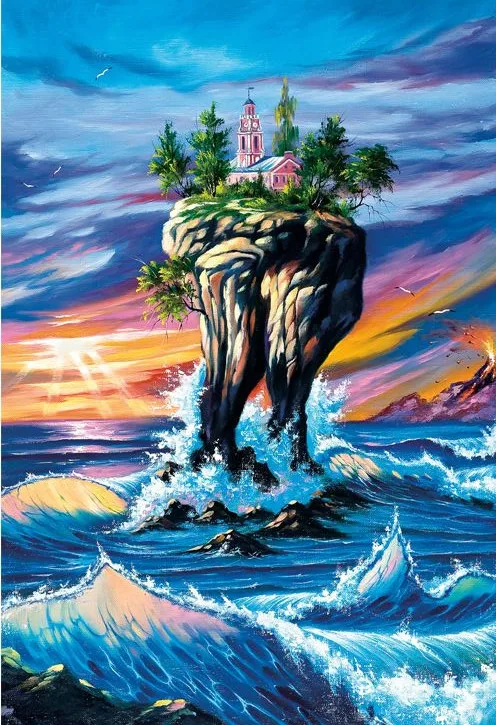 Деревянный Пазл Небесный замок 1000 деталей бумажная головоломка ersion белая карта