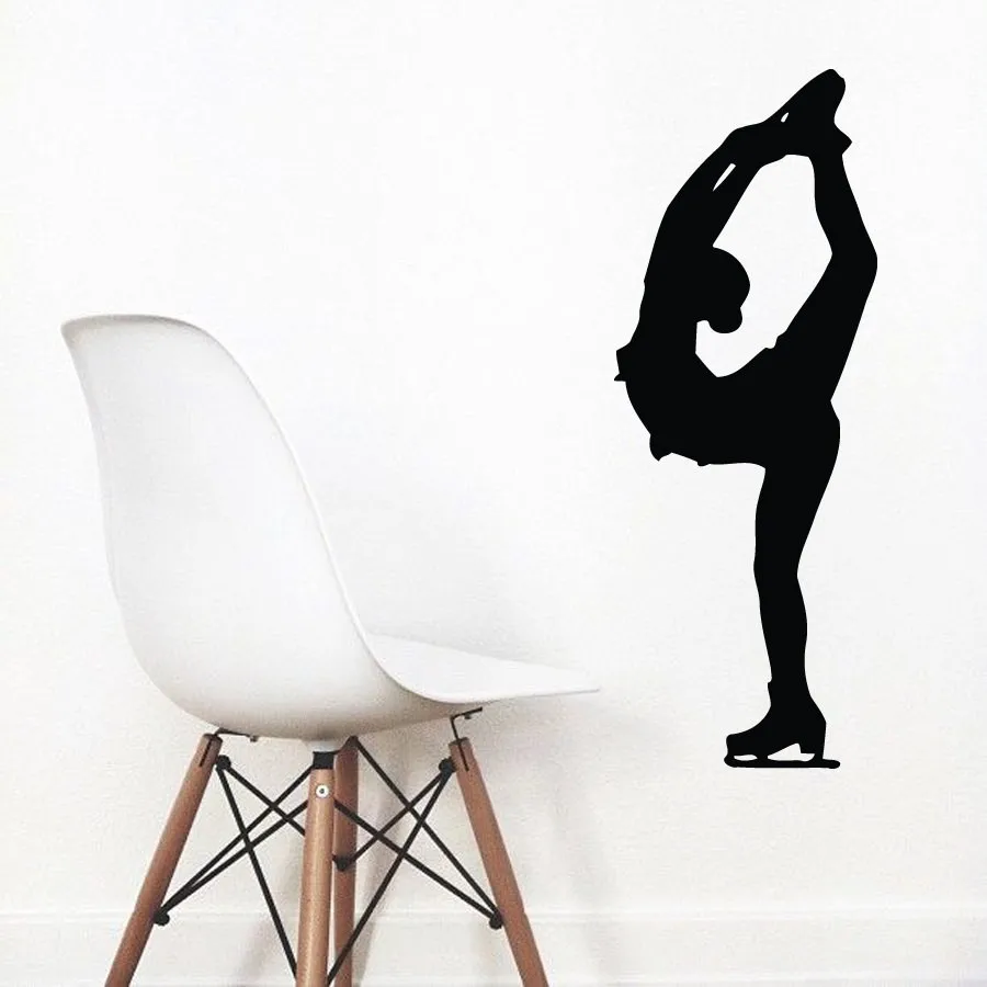 

Figure Skating Wall Decals Woman Figure Skater Ice Skating Sport Home Gym Vinyl Sticker Kid Girl Nursery Baby Room Decor