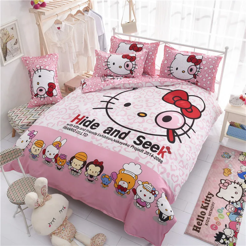 2016 Новинка рисунок Hello Kitty Постельное белье мультфильм постельное для детей