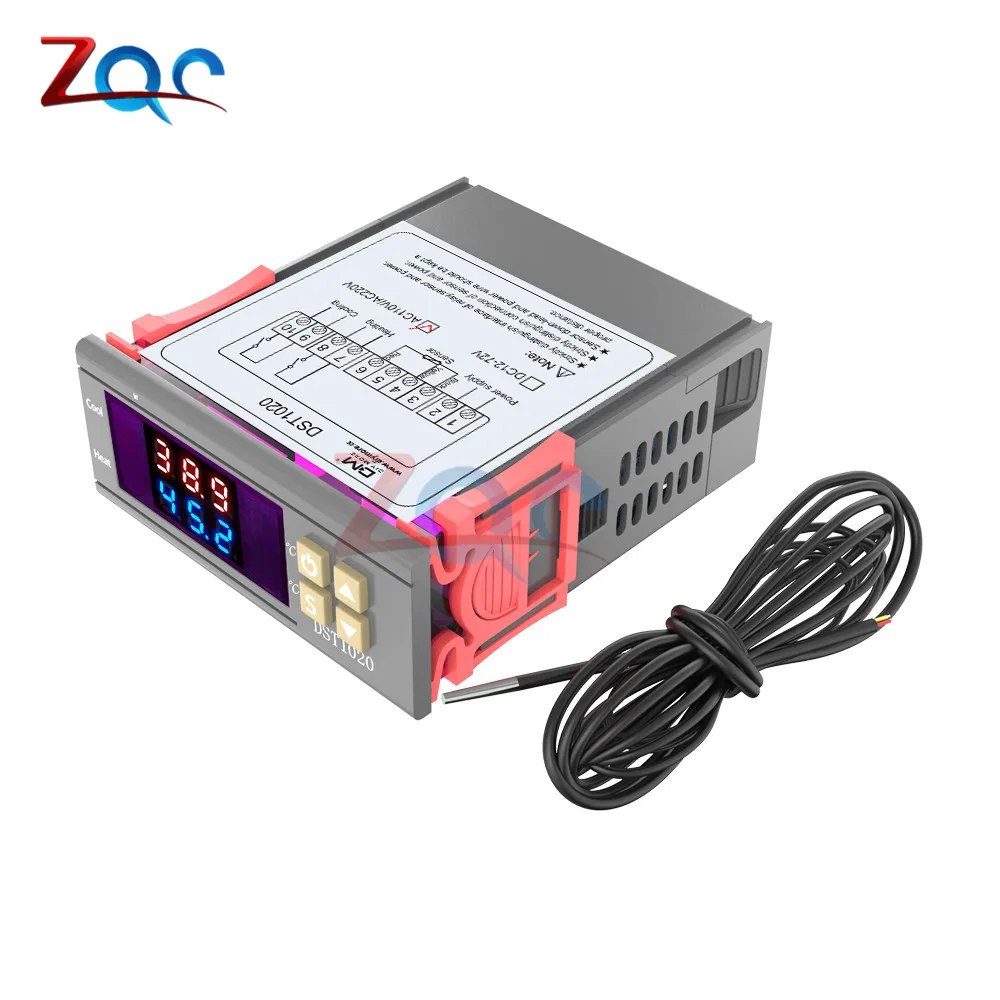 AC 110-230V DST1020 цифровой термостат гигрометр регулятор влажности Регулятор температуры термометр гигрометр метр Замена STC-1000 - Цвет: AC 110-230V