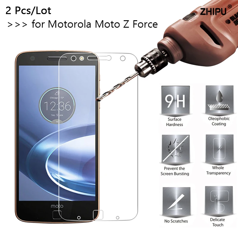 2 шт./партия 2.5D 0,26 мм закаленное стекло для Motorola Moto Z Force Защитная пленка для экрана для Motorola Moto Z Force стекло