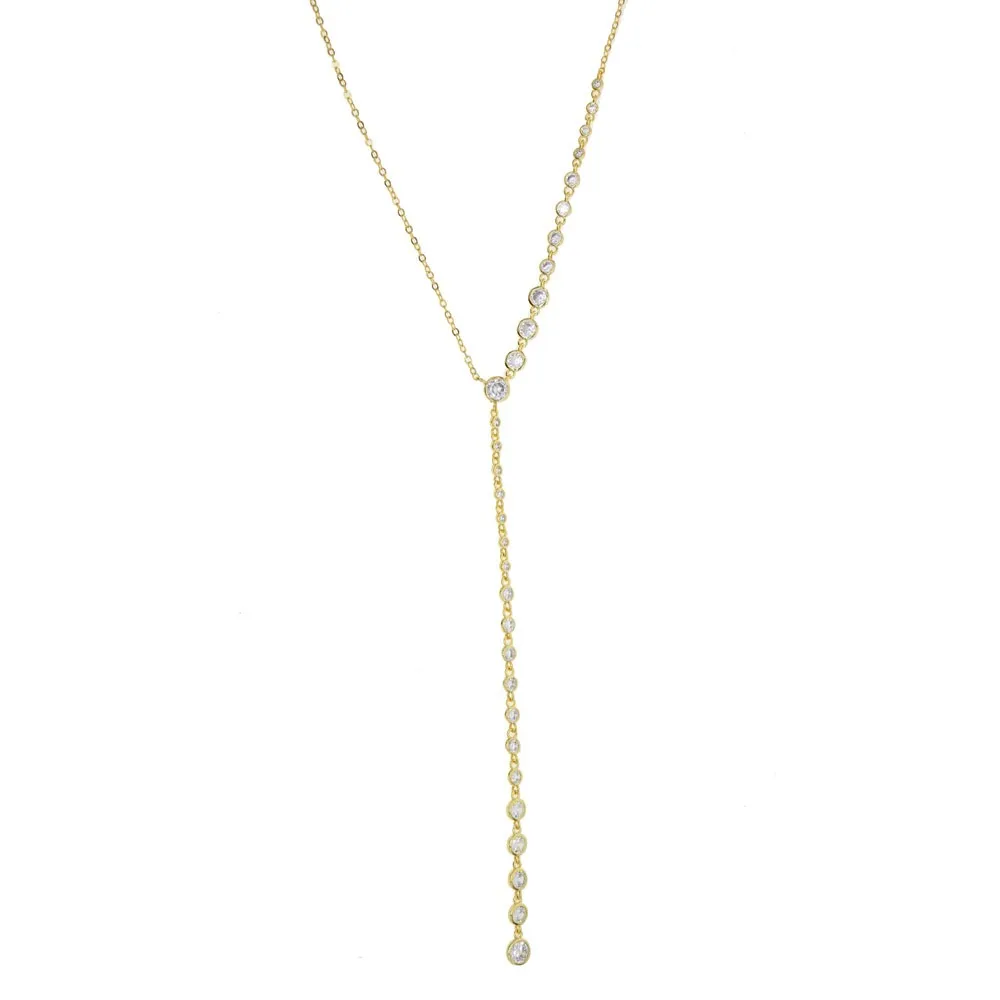 Ожерелье женское Y-образное с фианитами | Украшения и аксессуары