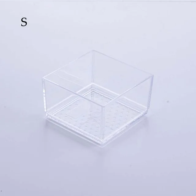 clear size S Органайзер для кухонного ящика, пластиковая домашняя настольная разделительная посуда, органайзер для косметики, коробка для хранения косметики, принадлежности для ванной комнаты, чехол - Цвет: clear size S