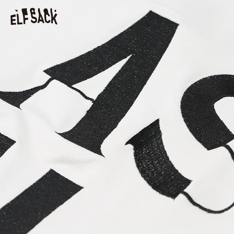 ELFSACK женское Повседневное платье белое с рисунком круглым вырезом для праздников