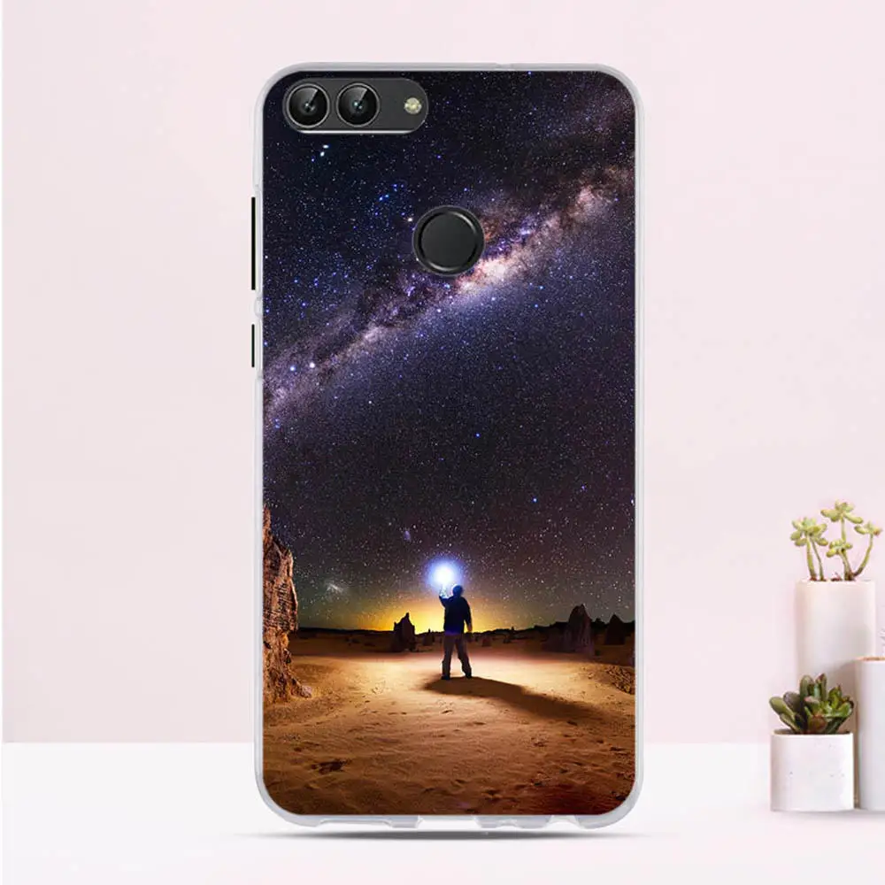 Чехол для Huawei P Smart мягкий прозрачный силиконовый чехол из ТПУ телефона с функцией