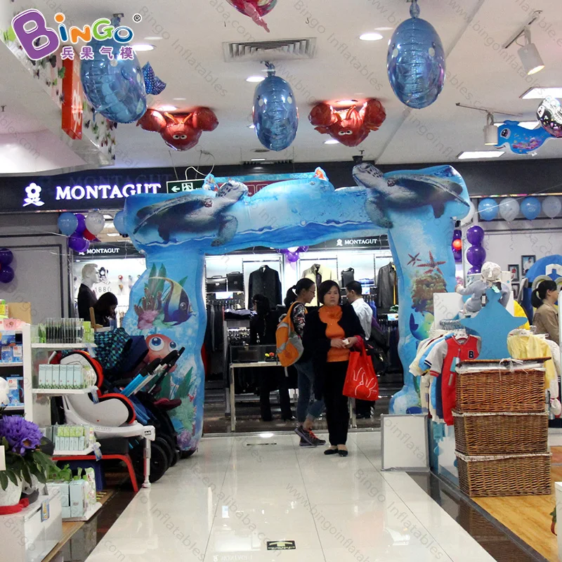 Тема океана надувной морской тубус клоун рыбий арки для аквариума рекламные