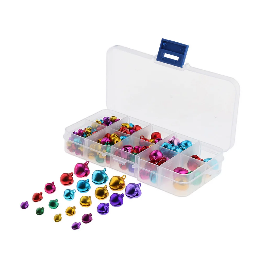 

220Pcs Jingle Bells, 6mm-12mm Crafts Little Bells for DIY Stuffed Animals Supplies, Plush Toys Making Accessory, Wreath Decor