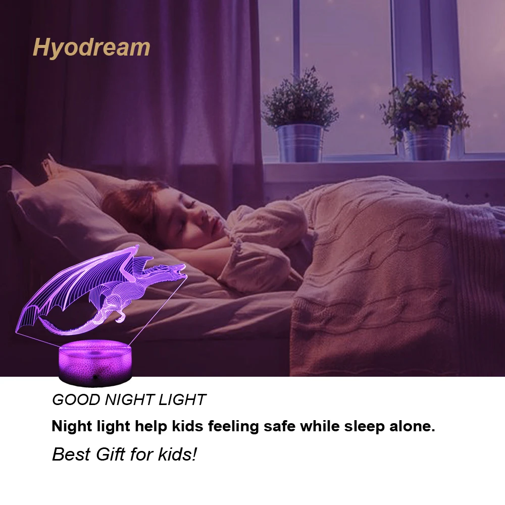 Лампа с динозавром Hyodream ночник для детей 16 видов цветов дистанционным