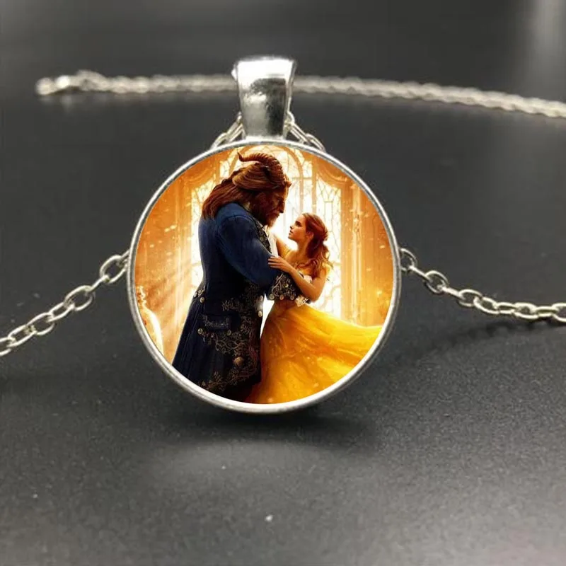 2017 мода красота и чудовище эффектное стеклянное ожерелье цепочка для женщин