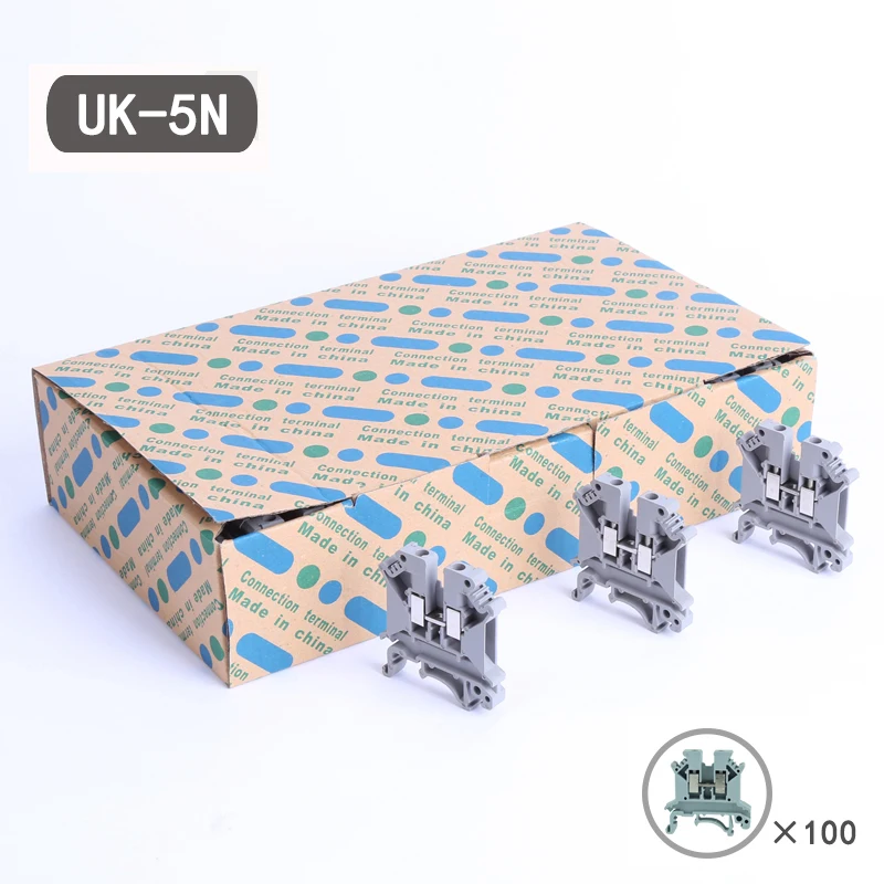 UK5N UK Серия DIN рейка винтовой зажим комплект клеммных колодок 800 в 41 а IEC|block buffer|clamp