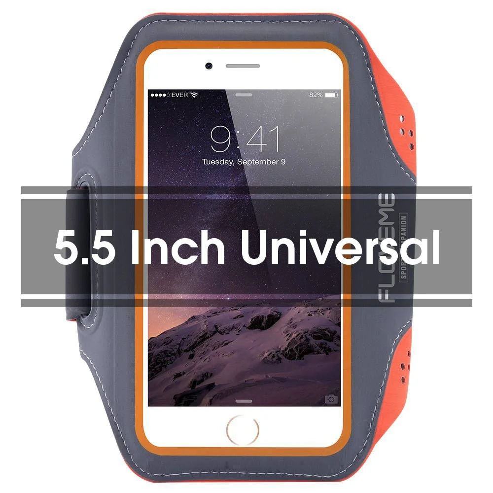 Orange 5.5 Inch FLOVEME водонепроницаемый универсальный браслет для iPhone 6, 6 S, 7, 8 Plus, X чехол для samsung Galaxy S9, S8 Plus, спортивная сумка для телефона, аксессуары - Цвет: Orange 5.5 Inch