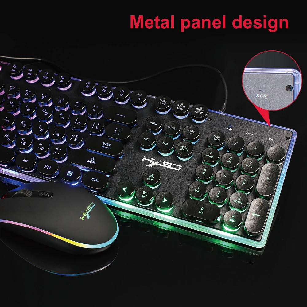 VicTsing XR450 PC Gamer клавиатура мышь комплект с подсветкой игровая 104 клавиш и 1600 dpi для