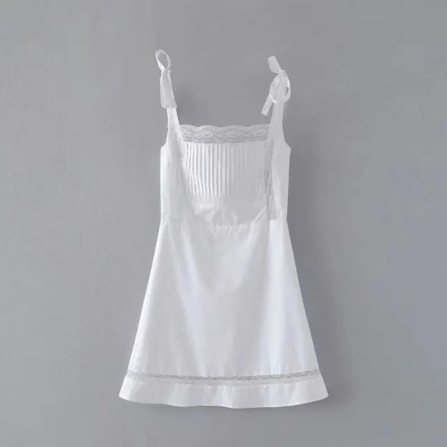 2017 Summer Fashion Dress Shoulder Strap Bowknot Women Lace | Женская одежда