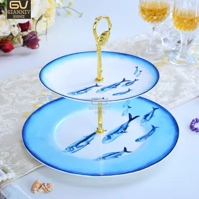 Костяной фарфор в европейском стиле двухслойные тарелки тарелка для торта